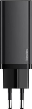 Baseus GaN2 Lite, USB + USB-C, 65W, EU (czarna)