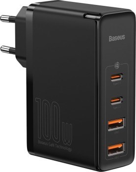 Baseus GaN2 Pro, 2x USB + 2x USB-C, 100W, EU (czarna)