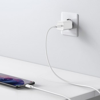 Baseus Super Si Quick Charger 1C 25W z przewodem USB-C do USB-C 1m (biała)