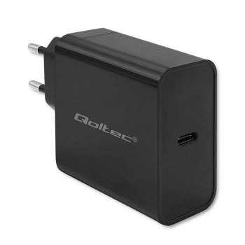 QOLTEC ŁADOWARKA SUPER QUICK PD | 1XUSB-C | 65W | 5-20V | 3-3.25A | CZARNA