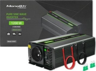 Qoltec Przetwornica napięcia Monolith | 600W | 1200W | 24V na 230V | Czysty Sinus