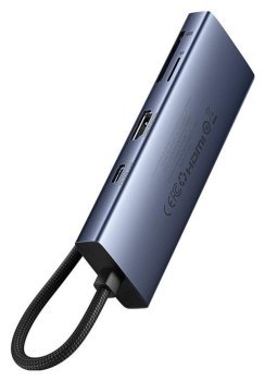 Replikator - Baseus UltraJoy 7w1 , USB-C - HDMI, 3xUSB 3.0, PD, SD/TF (szary)