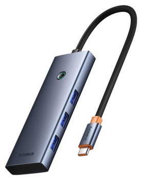 Replikator - Baseus UltraJoy 7w1 , USB-C - HDMI, 3xUSB 3.0, PD, SD/TF (szary)