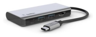 Replikator - Belkin AVC006btSGY wieloportowy 4w1 USB-C szary