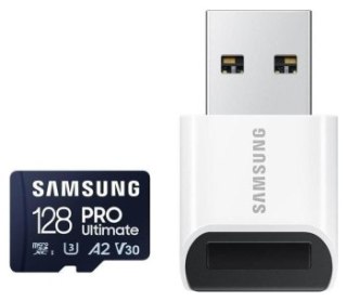 Samsung Ultimate microSDXC 128GB UHS-I U3 [Zapis 130MB/s Odczyt 200MB/s] + czytnik