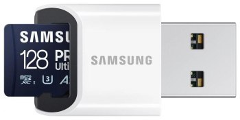 Samsung Ultimate microSDXC 128GB UHS-I U3 [Zapis 130MB/s Odczyt 200MB/s] + czytnik