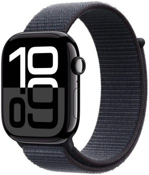 Apple Watch Series 10 GPS 42mm Jet Black Aluminium Case | Ink Sport Loop