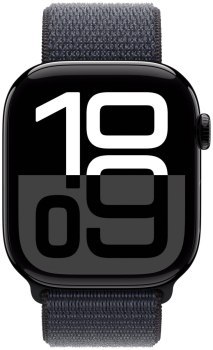 Apple Watch Series 10 GPS 42mm Jet Black Aluminium Case | Ink Sport Loop