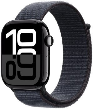 Apple Watch Series 10 GPS 46mm Jet Black Aluminium Case | Ink Sport Loop