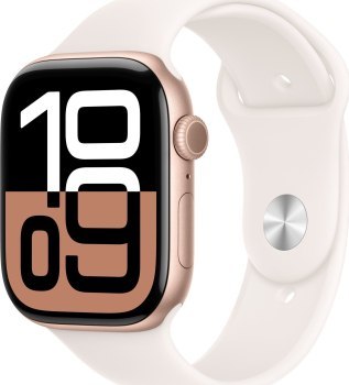 Apple Watch Series 10 GPS + Cellular 42mm Rose Gold Aluminium Case | Light Blush Sport Band - S/M