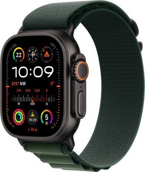 Apple Watch Ultra 2 GPS + Cellular 49mm Black Titanium Case | Dark Green Alpine Loop - Medium