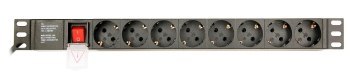 GEMBIRD LISTWA ZASILAJĄCA RACK 19 PDU EG-PDU-014 1U 16A 8X SCHUKO KABEL 3M