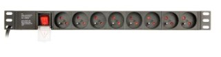 GEMBIRD LISTWA ZASILAJĄCA RACK 19 PDU EG-PDU-014-F 1U 16A 8X FRANCUSKIE GNIAZDO WTYK SCHUKO KABEL 3M