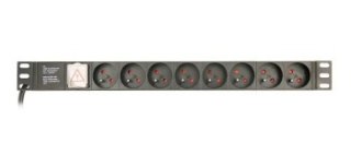 GEMBIRD LISTWA ZASILAJĄCA RACK 19 PDU EG-PDU-014-FC14 1U 16A 8X FRANCUSKIE GNIAZDO WTYK C14 KABEL 3M