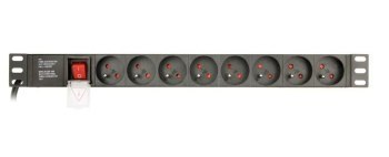 GEMBIRD LISTWA ZASILAJĄCA RACK 19 PDU EG-PDU-014-FC14 1U 16A 8X FRANCUSKIE GNIAZDO WTYK C14 KABEL 3M