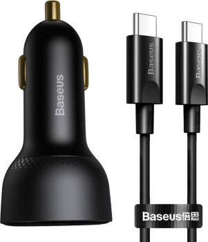 Baseus Superme USB, USB-C, 100W + kabel USB-C (czarna)