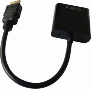 Adapter GEMBIRD A-HDMI-VGA-03 (HDMI M - D-Sub (VGA) F; 0 15m; kolor czarny)