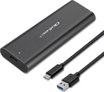 QOLTEC OBUDOWA DO DYSKÓW KIESZEŃ M.2 SATA SSD | NGFF | USB TYP C