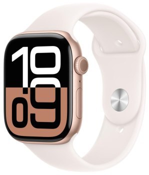 Apple Watch Series 10 GPS + Cellular 46mm Rose Gold Aluminium Case | Light Blush Sport Band - M/L