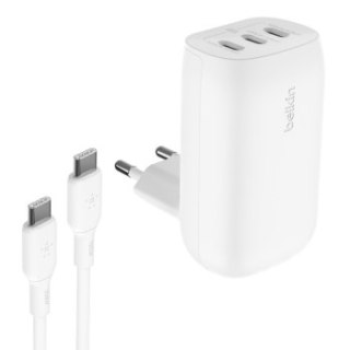 Belkin Ładowarka kątowa 3 porty USB-C PPS 67 W, kabel USB-C