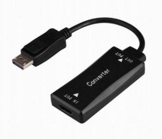 GEMBIRD KABEL AKTYWNY KONWERTER SYGNAŁU HDMI 4K NA DISPLAYPORT 15CM CZARNY