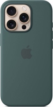 Apple iPhone 16 Pro Silicone Case with MagSafe lake green