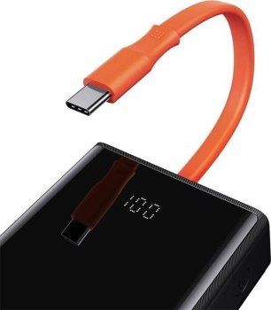 Baseus Power Bank Elf 20000mAh, PD, 2 x USB, USB-C + kabel USB-C 65W czarny