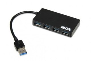 Hub IBOX USB 3.0 CZARNY 4-PORTY SLIM IUH3F56 (4x USB 3.0; kolor czarny)