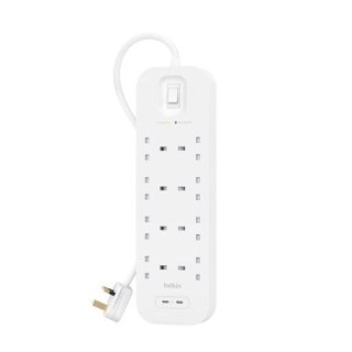 Listwa zasilająca Belkin Power Surge 8-PORT + 2xUSB-C PD 30W 900J White Schuko