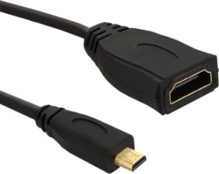 Qoltec Adapter HDMI A żeński | Micro HDMI D męski | 0.2m