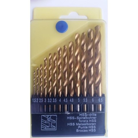 WIERTŁA DO METALU 1.5-6.5mm HSS 13szt BIAŁE