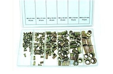 Nitonakrętki M4-M10, 9 - 21 mm, 150 sztuk, STALOWE