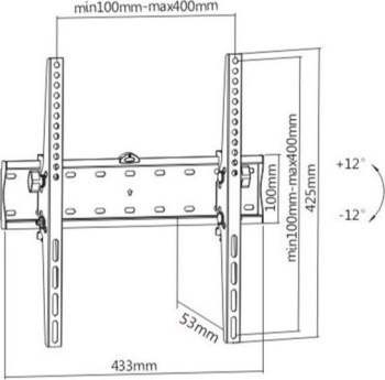 Uchwyt - Gembird 32"-55",(40 kg) regulowany