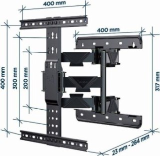 Uchwyt - Gembird 32"- 65", 36kg, regulowany, obrót i pochylenie