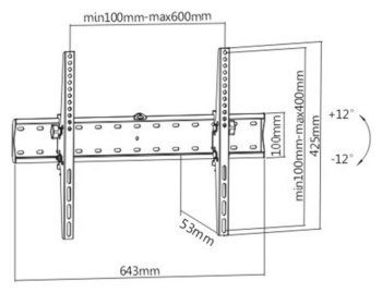 Uchwyt - Gembird 37 "-70" (40 kg)