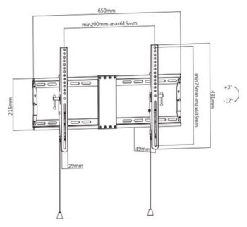 Uchwyt - Gembird 37"-80", (70 kg) regulowany