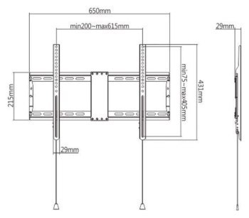 Uchwyt - Gembird 37"-80" (70 kg) stały