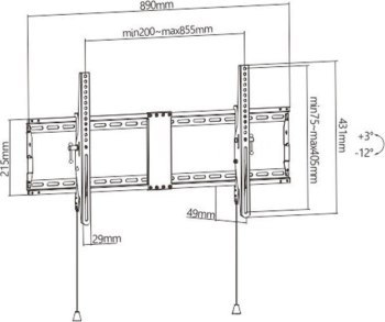 Uchwyt - Gembird 43 "-90", (70 kg) regulowany