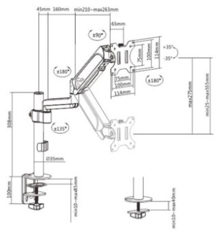 Uchwyt - Gembird monitor 17' do 32', 9 kg