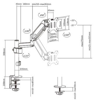 Uchwyt - Gembird monitor 17' do 32', 9 kg